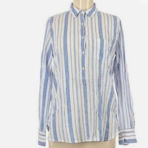 J Crew Half Button Down Long Sleeve Pullover